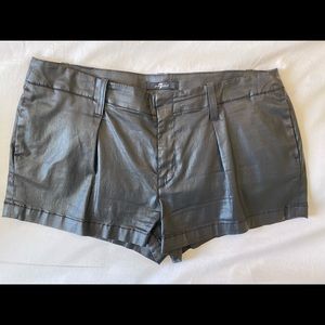 7 FOR ALL MANKIND FAUX black leather shorts 30